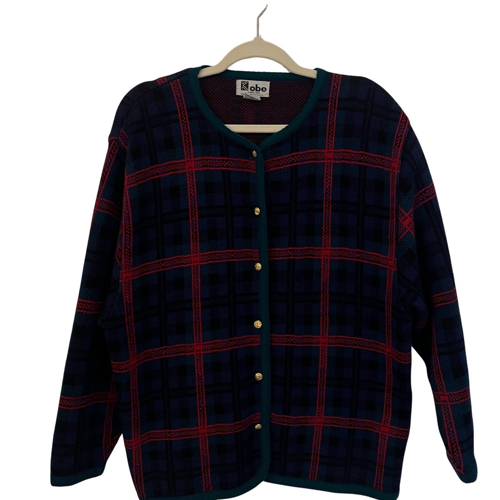 Crystal Kobe Plaid Cardigan